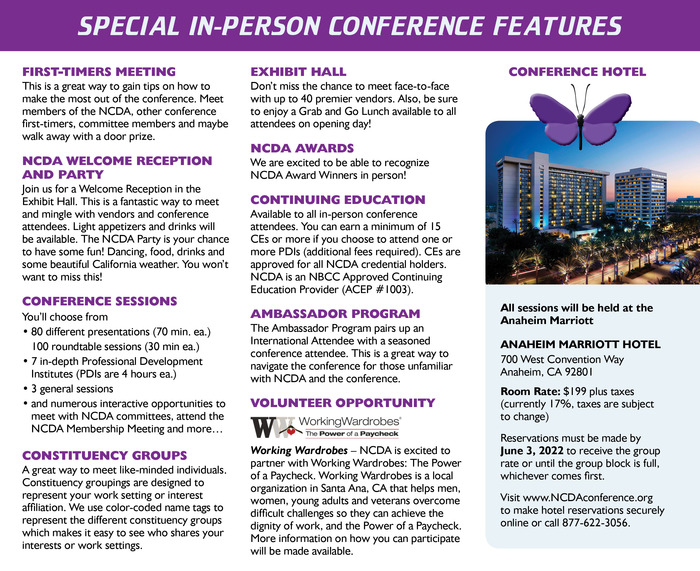 Special In Person Conference Features