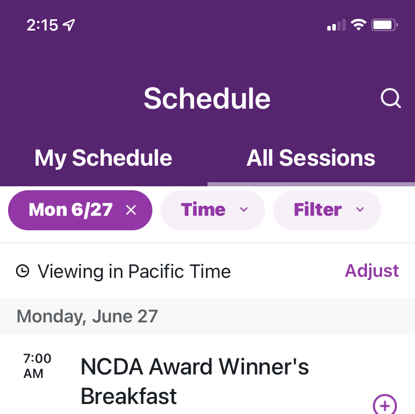 Using the NCDA Conference App